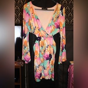 Floral Side Open Dress